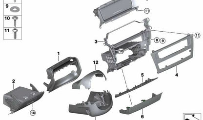 Centre inférieur d'embelliage pour BMW F25 (OEM 51459193775). BMW d'origine.