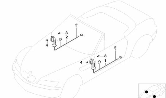 Câblage électrique côté passager OEM 61128401938 pour BMW E36, Z3. BMW d'origine.