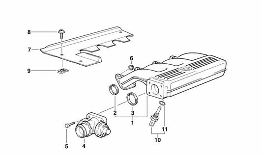 Copertura da collezione di ammissione OEM 1114245558 per BMW E36. BMW originale BMW.