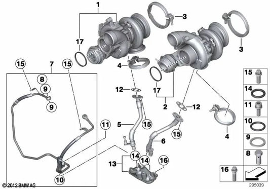 Turbocompresseur pour BMW E70, E71 (OEM 11655A499). BMW d'origine