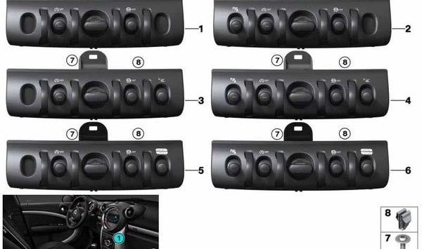 Módulo central de mandos consola OEM 61316841574 para MINI F60 (Countryman) todos los modelos compatibles. Recambio original MINI.
