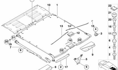 Tapa protectora derecha del suelo del maletero OEM 51478238910 para BMW E39. Original BMW.