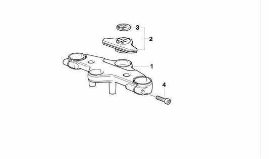 Ponte superior do garfo OEM 31422311857 ​​​​para motocicletas BMW R1100RS, R1150RS. Originais BMW Motorrad.