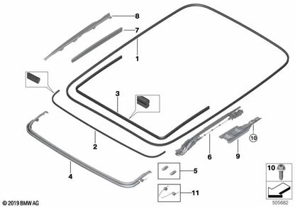 Sichtblende für BMW 5 G38 -Serie, G38N -Serie 7 G12, G12N (OEM 54107377489). Original BMW