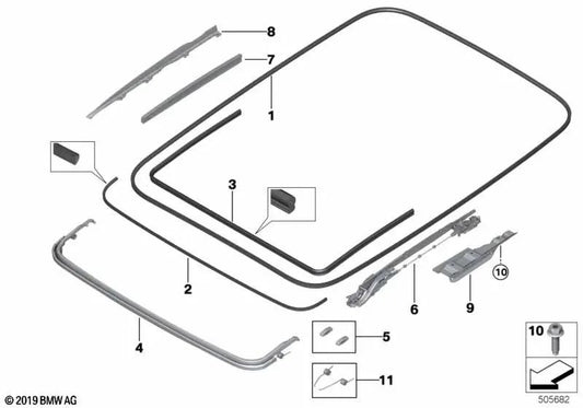 Sichtblende for BMW 5 Series G38, G38N 7 Series G12, G12N (OEM 54107377489). Genuine BMW
