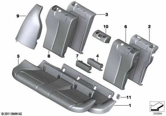 Copertina di backup in pelle destra per BMW 3 F34, F34N (OEM 5220732632). BMW originale