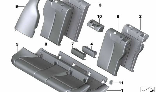 Suporte à direita OEM 52207326566 para BMW 3 F34 e F34N. BMW original sobressalente.