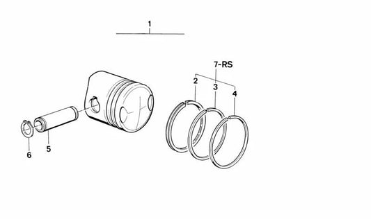 Juego de segmentos de pistón +0,25 OEM 11251335218 para BMW E21, E23, E24, E28, E30, E32, E34, E12, E9. Original BMW.