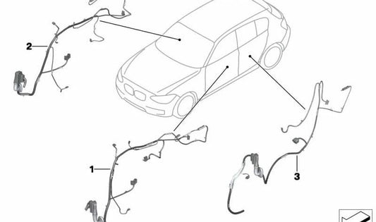 OEM accompanying door wiring 61129335298 for BMW F20, F20N. Original BMW.