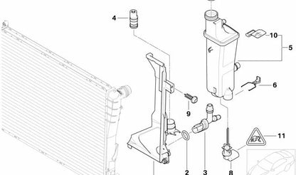Racor de refrigerante para BMW Serie 3 E46 (OEM 17111707817). Original BMW
