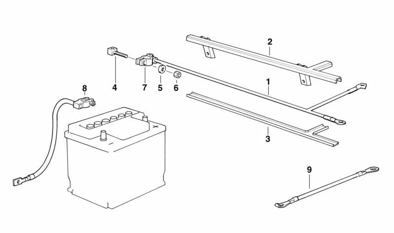 OEM de cabo de bateria positivo 12421737012 para BMW E36 (316i, 318i, 318is, 320i, 323i, 325i, 328i, M3). BMW original.