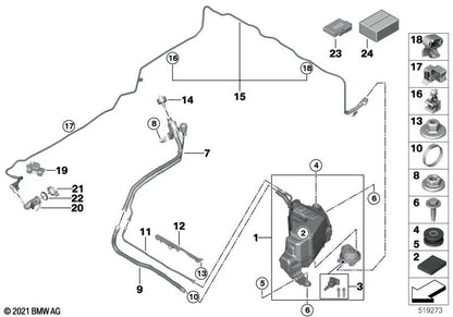 Elemento de desacoplamiento OEM 16198741744 para BMW F40, G30, G31, X5... y más. Original BMW y MINI.