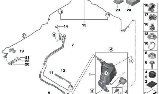 Soporte antivibración OEM 16198741745 para BMW F40, F22, F23, F44, F45, F46, G30, G31, G32, G14, G15, G16, F48, F39, G05, G06, G07 y MINI F54, F60. Original BMW y MINI.