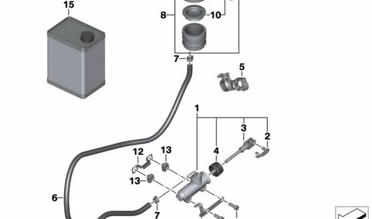 Grapa para freno trasero OEM 34312330483 para motos BMW HP2 Enduro, HP2 Megamoto. Original BMW Motorrad.
