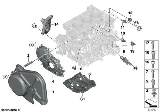 Plaque d'adaptateur pour BMW F40, F52 Série 1 F44, F45, F46, U06 Série 2 I12, I15 Series I F48, F49, U11 Série X1 F39 Série X2 (OEM 11118513419). BMW d'origine