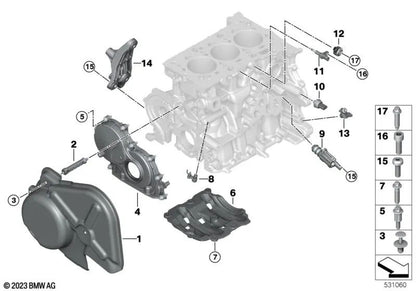 Closing lid for BMW 1 F40 series, F52, Series 2 F44, F45N, F46, F46N, U06, X1 F48, F48N, F49N, U11, U12, X2 F39 and MINI F54, F54N, F55, F55N, F56, F56N, F57 , F57N, F60, F60N (OEM 11148580936). BMW original