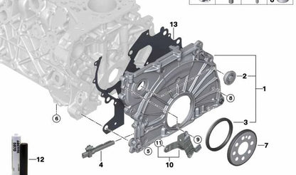 Kettenkastendeckel para BMW Series 1 F20, F21, Série 3 G20, G21, 5 G30 Série, G31, Série 6 G32, Série 7 G11, G12, Série 8 G14, G15, G16, X3 G01, X4 G02, X5 G05, X6 G06 , X7 G07 (OEM 11148591626). BMW original
