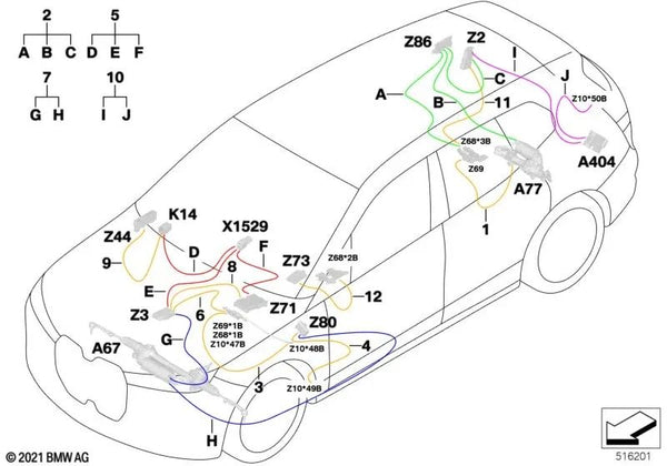 Módulo de reparación de líneas de alimentación para BMW I20 (OEM 61115A3BEE0). Original BMW
