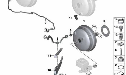 Tubo de vacío OEM 11668570110 para BMW F15, F16. Original BMW.