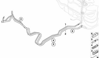 Tubería de alimentación de combustible OEM 16126760769 para BMW E60, E61, E63, E64. Original BMW.