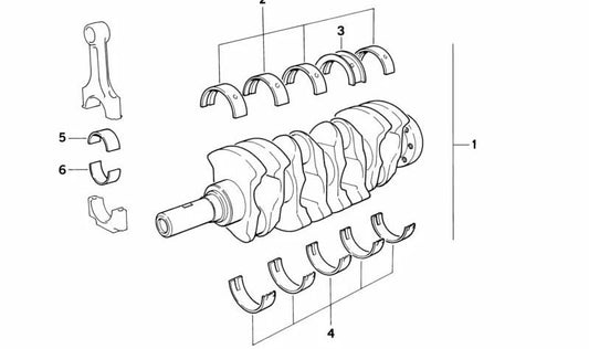 Cigüeñal sin cojinetes OEM 11211721840 para BMW E30, E36. Original BMW.