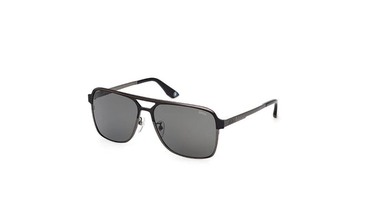 Gafas de sol estilo piloto OEM 80255B5D150 para BMW Serie M (M2, M3, M4, M5, M6, X5 M, X6 M, etc.). Diseño deportivo en titanio con logos M y BMW. Original BMW.