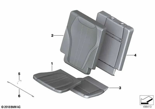 Rear Right Leather Seat Backrest Cover for BMW G05 (OEM 52308494010). Original BMW