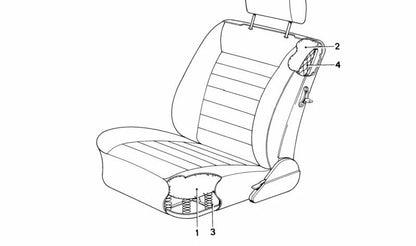 Almohadilla base asiento delantero OEM 52101866283 para BMW E24. Original BMW.