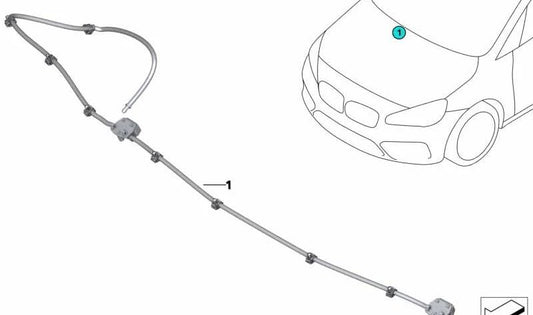 Cadena de toberas del sistema limpiaparabrisas OEM 61667454194 para BMW X1 (F49, F49N). Original BMW.
