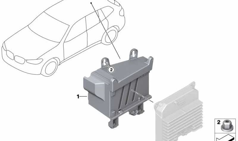 Soporte original para unidad de control PCU OEM 61429392578 para BMW X3 G01 {M40d, M40i, modelos con motor B57T y B58D}. Compatible con años 2017-2024. Pieza original BMW.