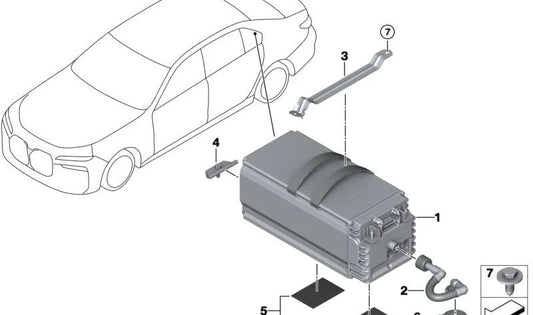 Clip di sicurezza per BMW G60, G70 (OEM 61215A19BB2). BMW originale