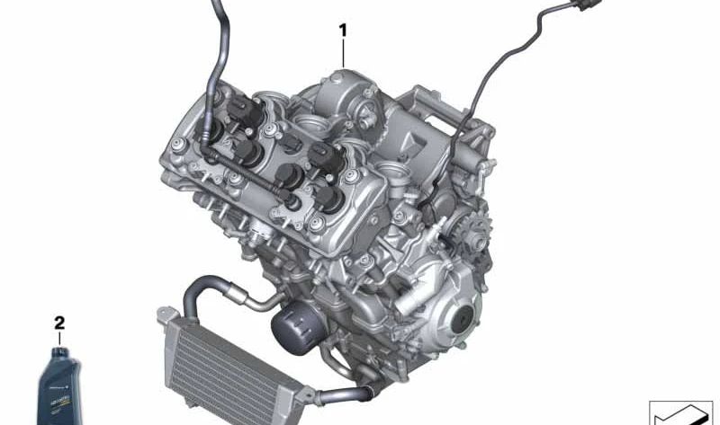 Motor completo OEM 11009480976 para BMW Motorrad S 1000 R (K63, 0E51) 12/2021-10/2024. Original BMW Motorrad.