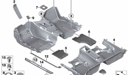Embellecedor entrada M OEM 51478067079 para BMW F23 y F23N. Pieza original BMW.