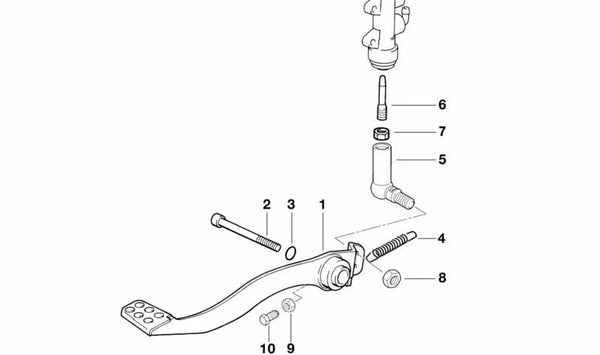 Pedal de freno trasero OEM 35212345682 para BMW Motorrad F 650 (FE169) y F 650 ST (FE169) fabricadas entre 1993 y 2000. Repuesto original BMW Motorrad.