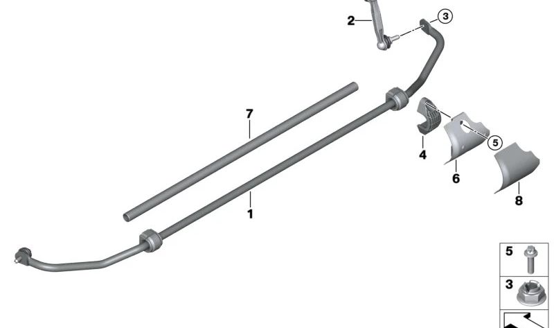 Protector térmico del estabilizador trasero OEM 33556865956 para BMW i12 e i15 (todos los modelos compatibles). Pieza original BMW.