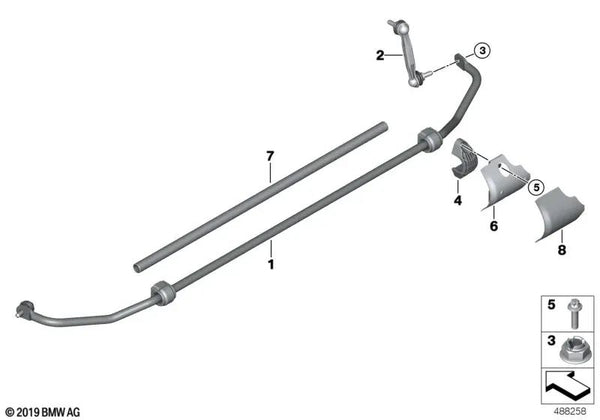 Estabilizador Eje Trasero para BMW i I15 (OEM 33506858511). Original BMW