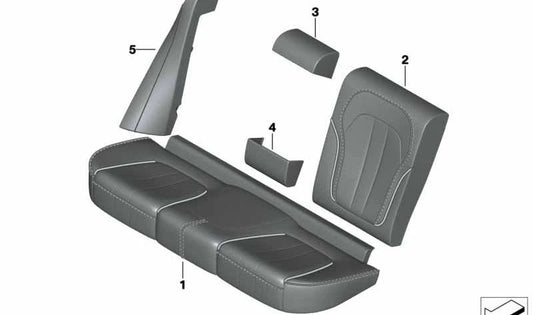 Right leather side panel for BMW X5 G05 (OEM 52207997156). Original BMW.