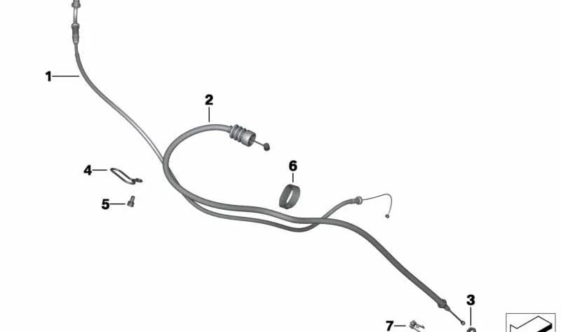 Cable de tracción de embrague OEM 32738535164 para motos BMW F700GS, F800S, F800ST, F650GS, F800GS, F800GS Adventure. Original BMW Motorrad.