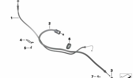 Cable de tracción de embrague OEM 32738535164 para motos BMW F700GS, F800S, F800ST, F650GS, F800GS, F800GS Adventure. Original BMW Motorrad.