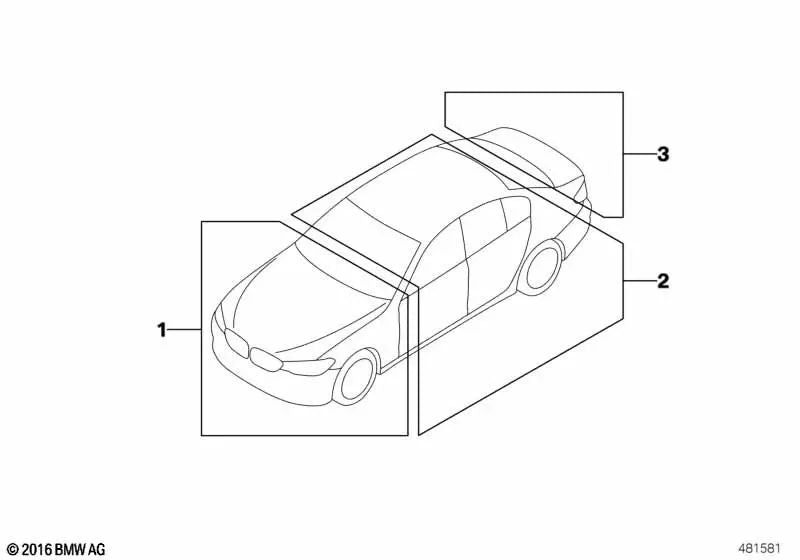 Placa de informação sobre pressão dos pneus para BMW Série 3 G20 (OEM 71245A2B0F9). BMW original