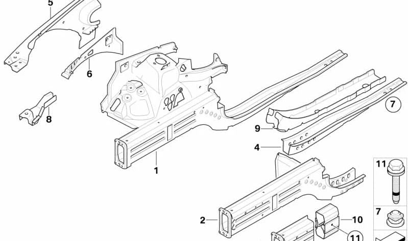 Soporte exterior del paso de rueda izquierdo OEM 41217168979 para BMW E92, E93. Original BMW.