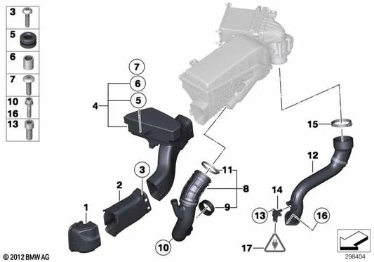 Air duct for BMW F01, F01N, F02, F02N (OEM 13717566378). Genuine BMW