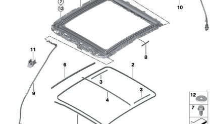 Junta de tampa de vidro traseiro para BMW F40, F70, F39 (OEM 54108499253). BMW original.