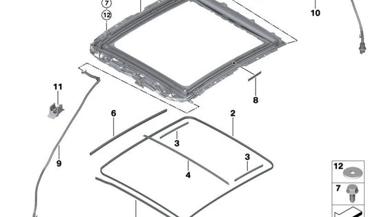 Junta acústica OEM 54107461831 para BMW F40 (116d, 116i, 118d, 118i) y BMW F39 (X2). Original BMW.
