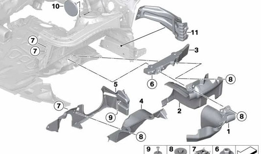 Cubierta superior izquierda de la columna de dirección OEM 51757274855 para BMW F30, F30N, F31, F31N, F34, F32, F32N, F33, F33N, F36, F36N. Original BMW.