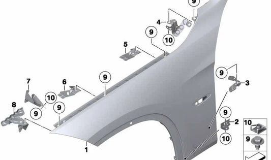 RIGHT RETURN reinforcement OEM 41102992908 for BMW E84. Original BMW.