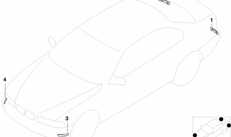 Refletor amarelo direito para BMW 3 E46 Series (OEM 63148383012). BMW original