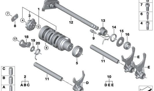 Rail de remaando OEM 23308564420 per BMW G 310 R, G 310 GS, G 310 RR. BMW MOTORAD originale.