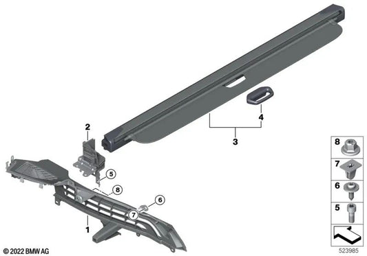 Right blind bracket for BMW G05, G05N, G18, G18N (OEM 51476994234). Original BMW.