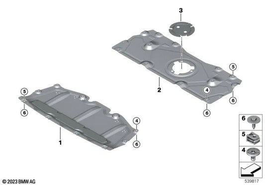 Front motorraumabschirmung for BMW 4 Series G22, G23 (OEM 51757435563). Genuine BMW